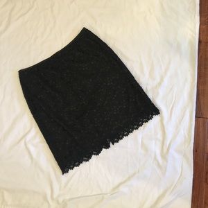 Black Lace Skirt knee length Size 12p NWOT